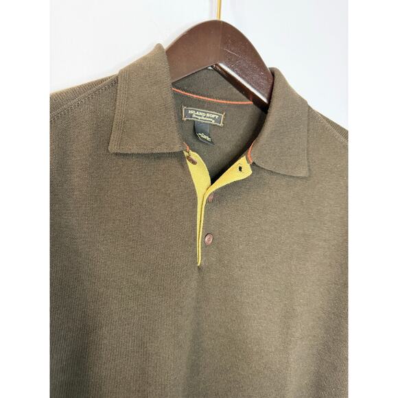 Tommy Bahama Silk Cashmere Polo Sweater Long Sleeve Brown Sz M Preppy - Picture 5 of 8